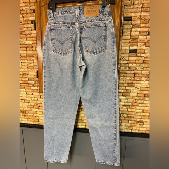 Vintage ‘97 Levi 950 Orange Relaxed fit Tapered short HR faded cotton denim sz7 - Picture 5 of 8